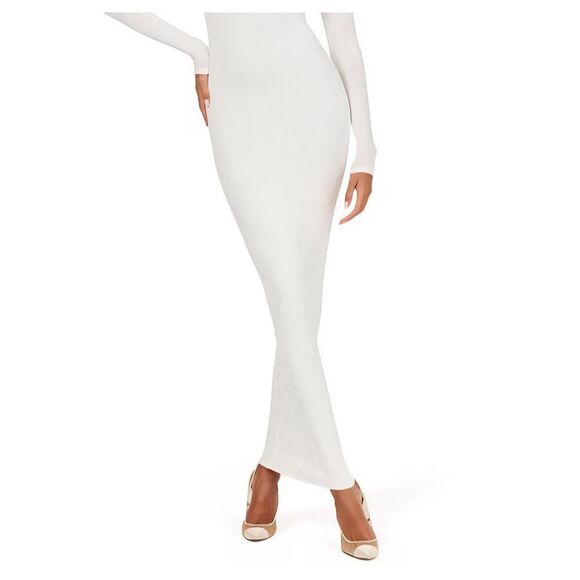 New Naked Wardrobe - S - Long Sleeve Body Con Maxi Dress in White - Picture 2 of 4